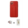ieg™ iPhone 11 Pro Max Kılıf Akış Doku - Siyah Mat Seramik Nano Ekran Koruyucu + Pers Alüminyum Kamera Lens - KI