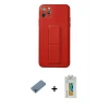 ieg™ iPhone 11 Pro Max Kılıf Akış Doku - Siyah Polymer Nano Ekran Koruyucu + Shine Kamera Lens Koruma Cam - MI