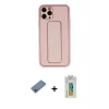 ieg™ iPhone 11 Pro Max Kılıf Akış Doku - Siyah Polymer Nano Ekran Koruyucu + Shine Kamera Lens Koruma Cam - MI