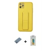 ieg™ iPhone 11 Pro Max Kılıf Akış Doku - Siyah Polymer Nano Ekran Koruyucu + Shine Kamera Lens Koruma Cam - MI