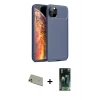 ieg™ iPhone 11 Pro Max Kılıf Eksen Form Prime - Şeffaf 360 Full Body Arka Koruyucu + Rainbow Kamera Lens Koruma Cam - GD