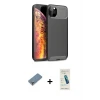 ieg™ iPhone 11 Pro Max Kılıf Eksen Form Prime - Şeffaf Pasifik Cam Ekran Koruyucu + Metal Kamera Lens Koruma Cam - GS