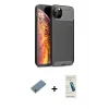 ieg™ iPhone 11 Pro Max Kılıf Eksen Form Prime - Şeffaf Pasifik Cam Ekran Koruyucu + Shine Kamera Lens Koruma Cam - GS