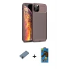 ieg™ iPhone 11 Pro Max Kılıf Eksen Form Prime - Siyah 18D Cam Ekran Koruyucu + Shine Kamera Lens Koruma Cam - GI