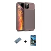 ieg™ iPhone 11 Pro Max Kılıf Eksen Form Prime - Siyah 34D Izgaralı Cam + Shine Kamera Lens Koruma Cam - MI