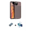 ieg™ iPhone 11 Pro Max Kılıf Eksen Form Prime - Siyah 3D Antistatik Seramik Nano Ekran Koruyucu + Shine Kamera Lens Koruma Cam - SH