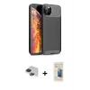 ieg™ iPhone 11 Pro Max Kılıf Eksen Form Prime - Siyah 6D Mat Seramik Hayalet Nano Ekran Koruyucu + Pers Alüminyum Kamera Lens - SH