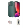 ieg™ iPhone 11 Pro Max Kılıf Eksen Form Prime - Siyah Bilvis Hayalet Cam Ekran Koruyucu + Pers Alüminyum Kamera Lens - KI