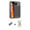 ieg™ iPhone 11 Pro Max Kılıf Eksen Form Prime - Siyah Mat Seramik Nano Ekran Koruyucu + Shine Kamera Lens Koruma Cam - SH