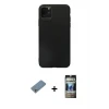 ieg™ iPhone 11 Pro Max Kılıf Kozmos Yansıma Özel Seri - Siyah 34D Hayalet Izgaralı Cam + Shine Kamera Lens Koruma Cam - GS