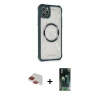 ieg™ iPhone 11 Pro Max Kılıf Kutup Modern - Şeffaf 360 Full Body Arka Koruyucu + Pers Alüminyum Kamera Lens - KI