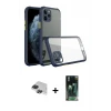 ieg™ iPhone 11 Pro Max Kılıf Nova Asil Özel Seri - Şeffaf 360 Full Body Arka Koruyucu + Pers Alüminyum Kamera Lens - SH
