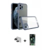 ieg™ iPhone 11 Pro Max Kılıf Nova Asil Özel Seri - Şeffaf 360 Full Body Arka Koruyucu + Pers Alüminyum Kamera Lens - SH
