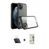 ieg™ iPhone 11 Pro Max Kılıf Nova Asil Özel Seri - Siyah 20D Premium Cam Ekran Koruyucu + Kamera Lens Koruma Cam - SF