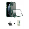 ieg™ iPhone 11 Pro Max Kılıf Nova Asil Özel Seri - Siyah 20D Premium Cam Ekran Koruyucu + Kamera Lens Koruma Cam - SF