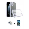 ieg™ iPhone 11 Pro Max Kılıf Nova Asil Özel Seri - Siyah 34D Izgaralı Cam + Pers Alüminyum Kamera Lens - LT