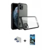ieg™ iPhone 11 Pro Max Kılıf Nova Asil Özel Seri - Siyah 34D Izgaralı Cam + Pers Alüminyum Kamera Lens - LT