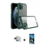 ieg™ iPhone 11 Pro Max Kılıf Nova Asil Özel Seri - Siyah 34D Izgaralı Cam + Pers Alüminyum Kamera Lens - LT