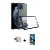 ieg™ iPhone 11 Pro Max Kılıf Nova Asil Özel Seri - Siyah 34D Izgaralı Cam + Pers Alüminyum Kamera Lens - LT