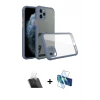 ieg™ iPhone 11 Pro Max Kılıf Nova Asil Özel Seri - Siyah 3D Antistatik Cam Ekran Koruyucu + Kamera Lens Koruma Cam - SF