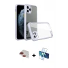 ieg™ iPhone 11 Pro Max Kılıf Nova Asil Özel Seri - Siyah 3D Antistatik Cam Ekran Koruyucu + Pers Alüminyum Kamera Lens - KI