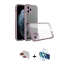 ieg™ iPhone 11 Pro Max Kılıf Nova Asil Özel Seri - Siyah 3D Antistatik Cam Ekran Koruyucu + Pers Alüminyum Kamera Lens - KI