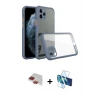 ieg™ iPhone 11 Pro Max Kılıf Nova Asil Özel Seri - Siyah 3D Antistatik Cam Ekran Koruyucu + Pers Alüminyum Kamera Lens - KI