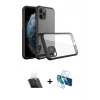 ieg™ iPhone 11 Pro Max Kılıf Nova Asil Özel Seri - Siyah 3D Antistatik Seramik Nano Ekran Koruyucu + Kamera Lens Koruma Cam - SF