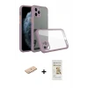 ieg™ iPhone 11 Pro Max Kılıf Nova Asil Özel Seri - Siyah Mat Seramik Nano Ekran Koruyucu + Renkli Kamera Lens Koruma Cam - MI