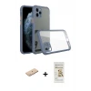 ieg™ iPhone 11 Pro Max Kılıf Nova Asil Özel Seri - Siyah Mat Seramik Nano Ekran Koruyucu + Renkli Kamera Lens Koruma Cam - MI