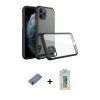 ieg™ iPhone 11 Pro Max Kılıf Nova Asil Özel Seri - Siyah Polymer Nano Ekran Koruyucu + Shine Kamera Lens Koruma Cam - GI