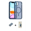 ieg™ iPhone 11 Pro Max Kılıf Siluet Minimal Prime - Siyah 6D Mat Seramik Hayalet Nano Ekran Koruyucu + Shine Kamera Lens Koruma Cam - GS