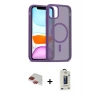 ieg™ iPhone 11 Pro Max Kılıf Siluet Minimal Prime - Siyah Bilvis Hayalet Cam Ekran Koruyucu + Pers Alüminyum Kamera Lens - KI