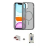 ieg™ iPhone 11 Pro Max Kılıf Siluet Minimal Prime - Siyah Bilvis Hayalet Cam Ekran Koruyucu + Pers Alüminyum Kamera Lens - KI