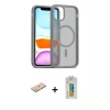 ieg™ iPhone 11 Pro Max Kılıf Siluet Minimal Prime - Siyah Polymer Nano Ekran Koruyucu + Renkli Kamera Lens Koruma Cam - YL
