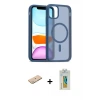 ieg™ iPhone 11 Pro Max Kılıf Siluet Minimal Prime - Siyah Polymer Nano Ekran Koruyucu + Renkli Kamera Lens Koruma Cam - YL