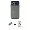 ieg™ iPhone 11 Pro Max Kılıf Vadi Çizgi - Şeffaf Pasifik Cam Ekran Koruyucu + Shine Kamera Lens Koruma Cam - SH