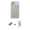 ieg™ iPhone 11 Pro Max Kılıf Vadi Çizgi - Şeffaf Pasifik Cam Ekran Koruyucu + Shine Kamera Lens Koruma Cam - SH