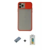 ieg™ iPhone 11 Pro Max Kılıf Vadi Çizgi - Siyah Polymer Nano Ekran Koruyucu + Shine Kamera Lens Koruma Cam - SABE
