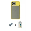 ieg™ iPhone 11 Pro Max Kılıf Vadi Çizgi - Siyah Polymer Nano Ekran Koruyucu + Shine Kamera Lens Koruma Cam - SABE