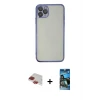 ieg™ iPhone 11 Pro Max Kılıf Vadi Minimal - Siyah 34D Izgaralı Cam + Pers Alüminyum Kamera Lens - KI