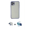 ieg™ iPhone 11 Pro Max Kılıf Vadi Minimal - Siyah 3D Antistatik Seramik Nano Ekran Koruyucu + Pers Alüminyum Kamera Lens - LT