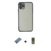 ieg™ iPhone 11 Pro Max Kılıf Vadi Minimal - Siyah Joko Magic 5D Hayalet Cam + Shine Kamera Lens Koruma Cam - GI