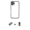 ieg™ iPhone 11 Pro Max Kılıf Vadi Minimal - Siyah Joko Magic 5D Hayalet Cam + Shine Kamera Lens Koruma Cam - GI