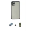 ieg™ iPhone 11 Pro Max Kılıf Vadi Minimal - Siyah Joko Magic 5D Hayalet Cam + Shine Kamera Lens Koruma Cam - PE