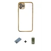 ieg™ iPhone 11 Pro Max Kılıf Vadi Minimal - Siyah Joko Magic 5D Hayalet Cam + Shine Kamera Lens Koruma Cam - GI