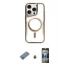 ieg™ iPhone 11 Pro Max Kılıf Yadigar Klasik Özel Seri - Siyah 34D Hayalet Izgaralı Cam + Shine Kamera Lens Koruma Cam - SABE