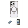 ieg™ iPhone 11 Pro Max Kılıf Yadigar Klasik Özel Seri - Siyah 34D Hayalet Izgaralı Cam + Shine Kamera Lens Koruma Cam - SABE
