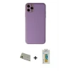ieg™ iPhone 11 Pro Max Kılıf Yadigar Klasik - Siyah Polymer Nano Ekran Koruyucu + Rainbow Kamera Lens Koruma Cam - GD