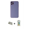 ieg™ iPhone 11 Pro Max Kılıf Yadigar Klasik - Siyah Polymer Nano Ekran Koruyucu + Rainbow Kamera Lens Koruma Cam - GD